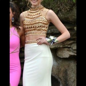 Morilee by Madeline Gardner two piece prom dress.